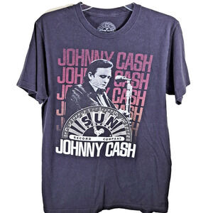 Johnny Cash Sun Record T-Shirt Size Medium Black Retro